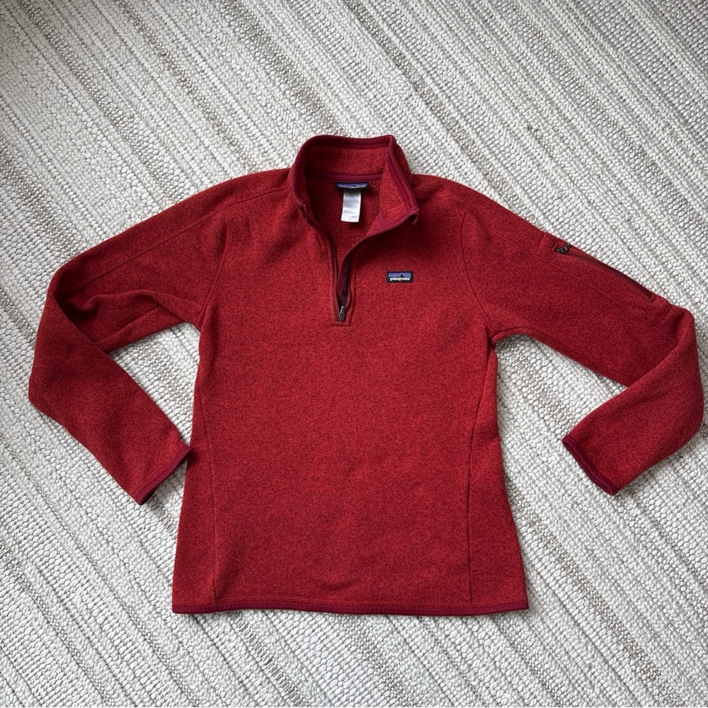 Patagonia Better Sweater 1/4 Zip Pullover Fleece Jacket Womens Medium Red 25616